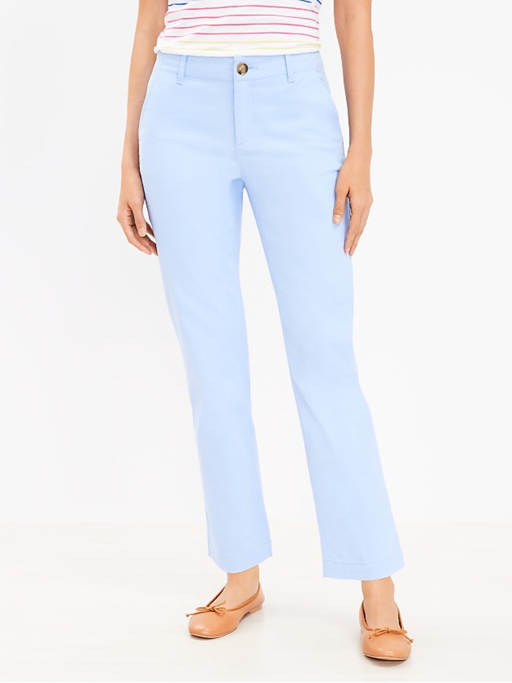 LOFT Pale Blue Monroe Slim Women's Cotton Dress Pants